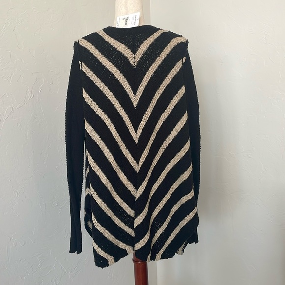 NWT Free People Chevron Striped Cardigan Chunky Sweater Small Anthropologie Boho - Picture 9 of 12